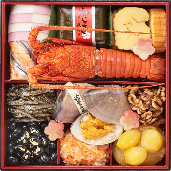 オイシックスのおせち料理『琥珀』お得な早割で4,500円割引!一の重のお品書き